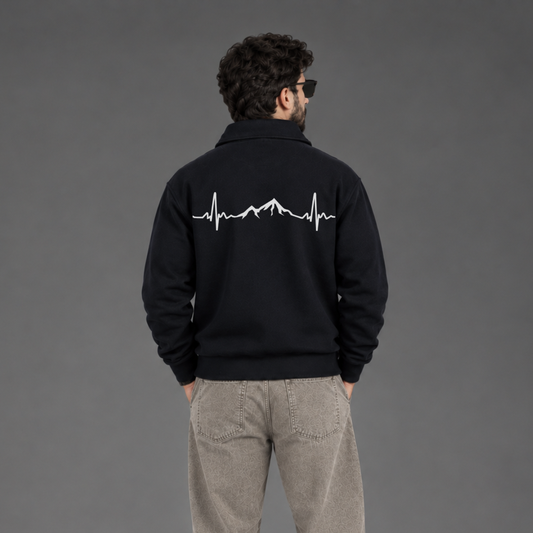 The High-Collar Quarter-Zip Sweatshirt