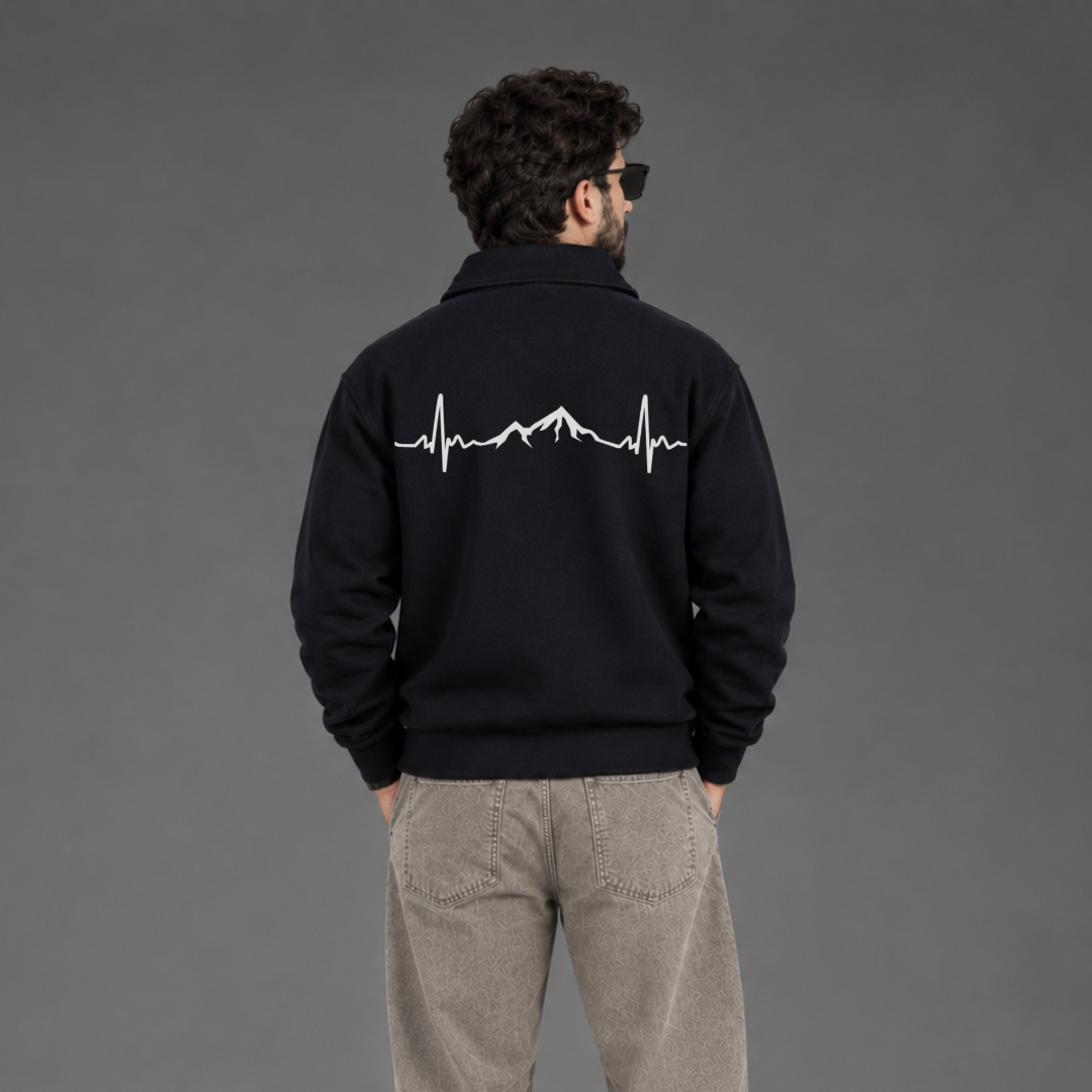 The High-Collar Quarter-Zip Sweatshirt