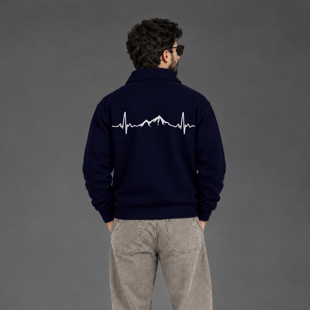 The High-Collar Quarter-Zip Sweatshirt